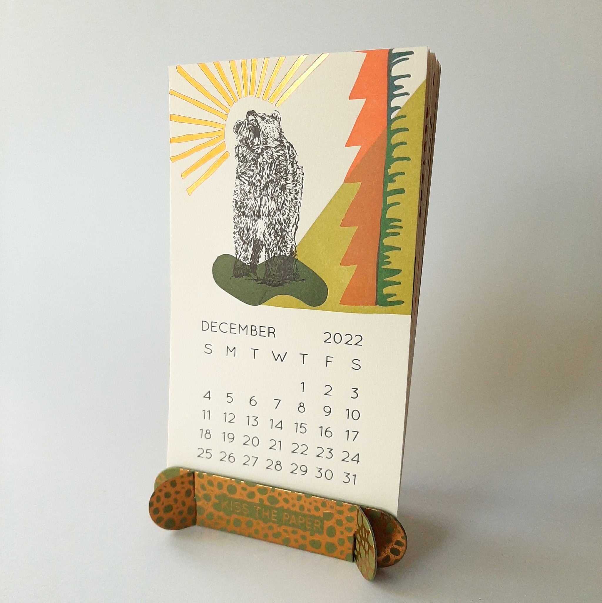 ミュージシャン WANDS / DESKTOP CALENDAR 2023 2023 Letterpress Desktop Calendar – Kiss the Paper